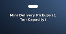 Mini Delivery Pickups (1 Ton Capacity)