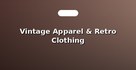 Vintage Apparel & Retro Clothing