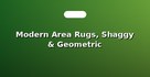 Modern Area Rugs, Shaggy & Geometric